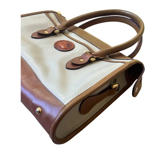 Dooney & Bourke VTG All Weather Satchel Purse Ivory Pebbled Old Money Classic - Picture 5 of 16
